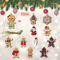12Piece Wooden Gingerbread Man Christmas Ornaments Set 6