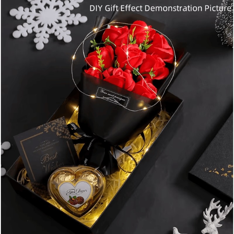 9Head Soap Rose Bouquet Elegant Scented Artificial Flower Gift 2