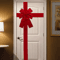 Large Christmas Door Bow With Linen Ribbon For Festive Entryway Decor 0