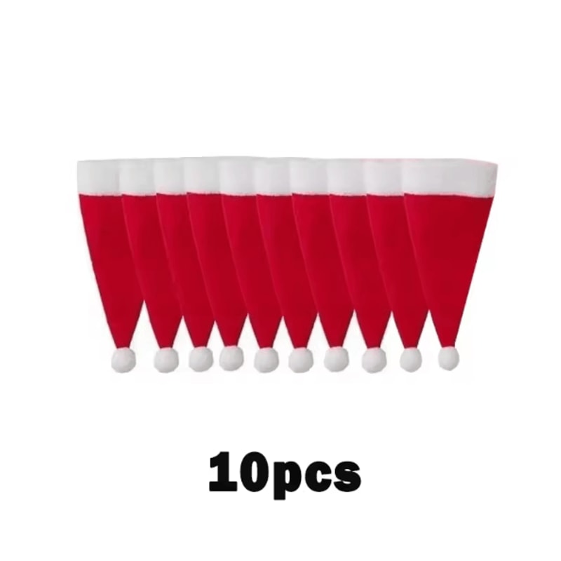 Festive Santa Hat Christmas Cutlery Holder Bags Holiday Tableware Decor Set 5
