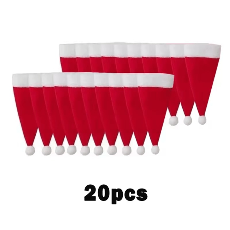 Festive Santa Hat Christmas Cutlery Holder Bags Holiday Tableware Decor Set 6