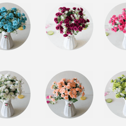 realistic 15-head artificial rose bouquet – elegant faux flowers for home & events