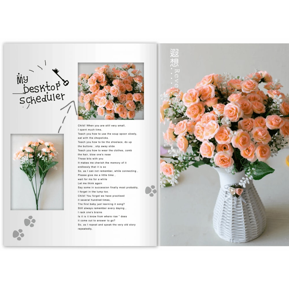 Realistic 15Head Artificial Rose Bouquet Elegant Faux Flowers For Home Events 2