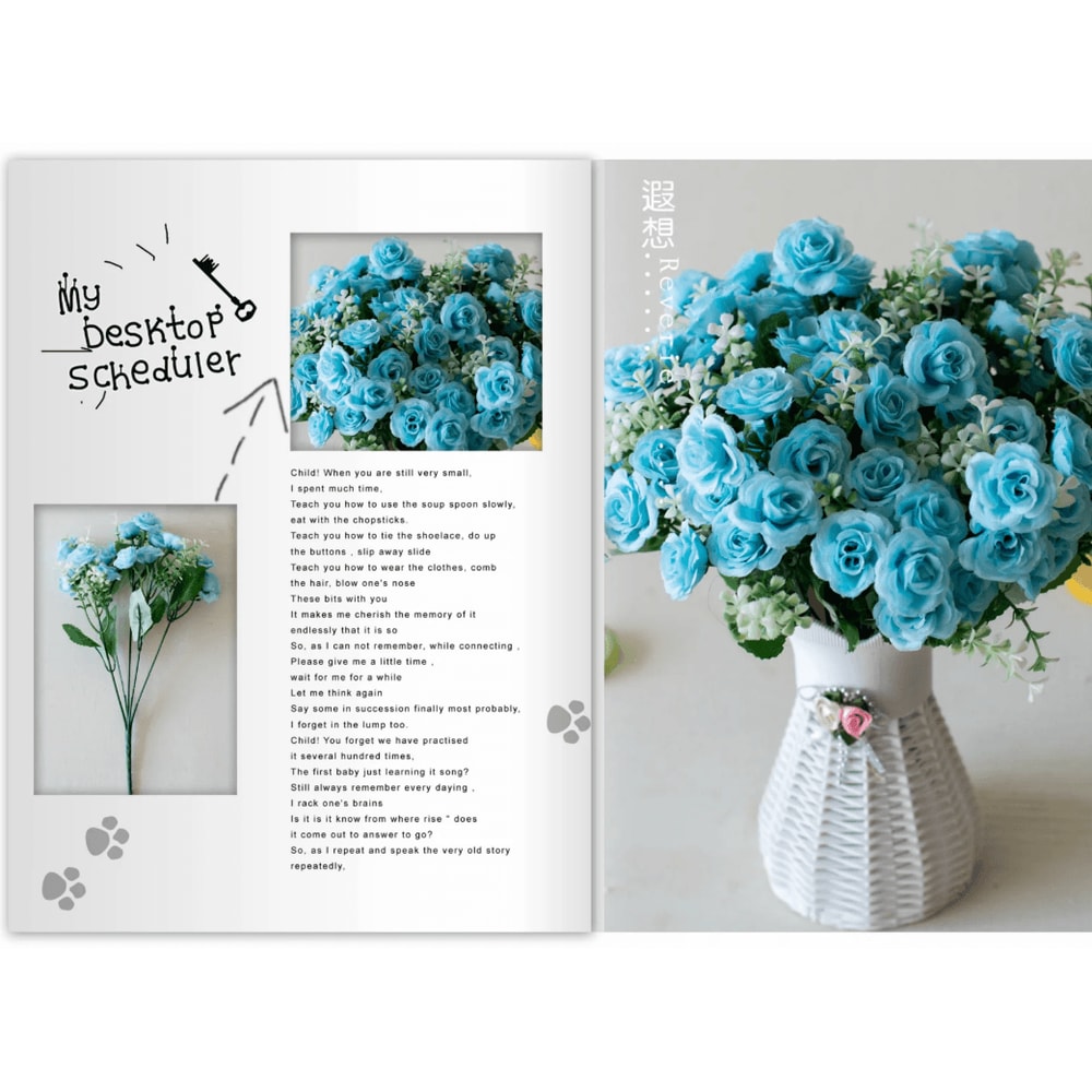 Realistic 15Head Artificial Rose Bouquet Elegant Faux Flowers For Home Events 4