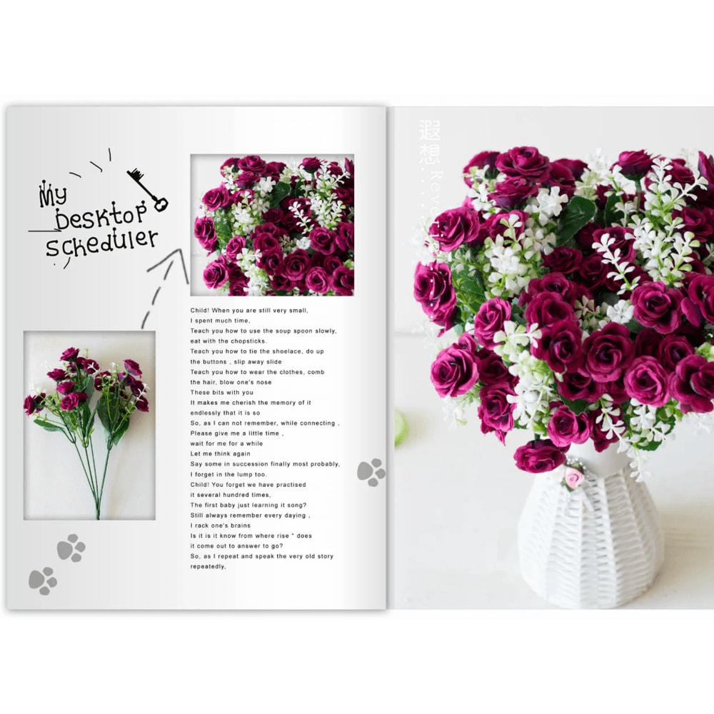 Realistic 15Head Artificial Rose Bouquet Elegant Faux Flowers For Home Events 5