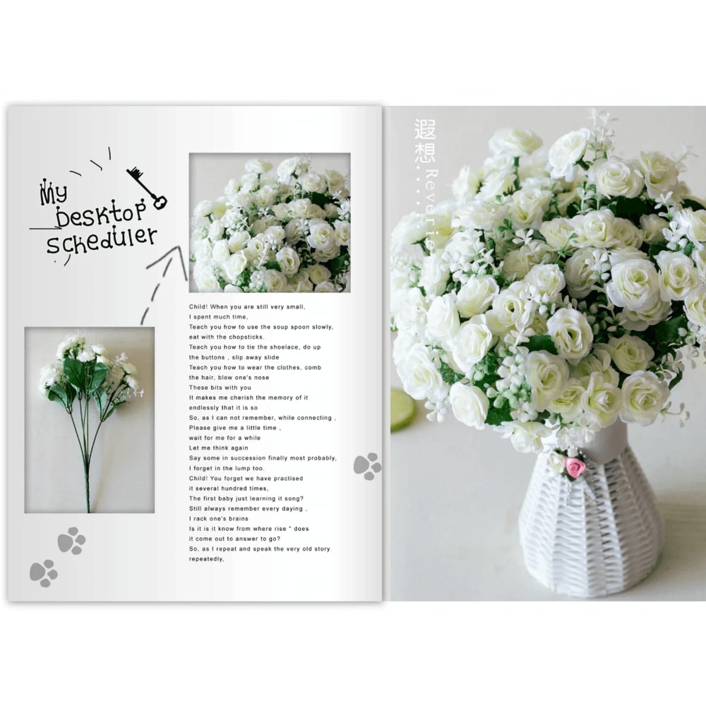 Realistic 15Head Artificial Rose Bouquet Elegant Faux Flowers For Home Events 6