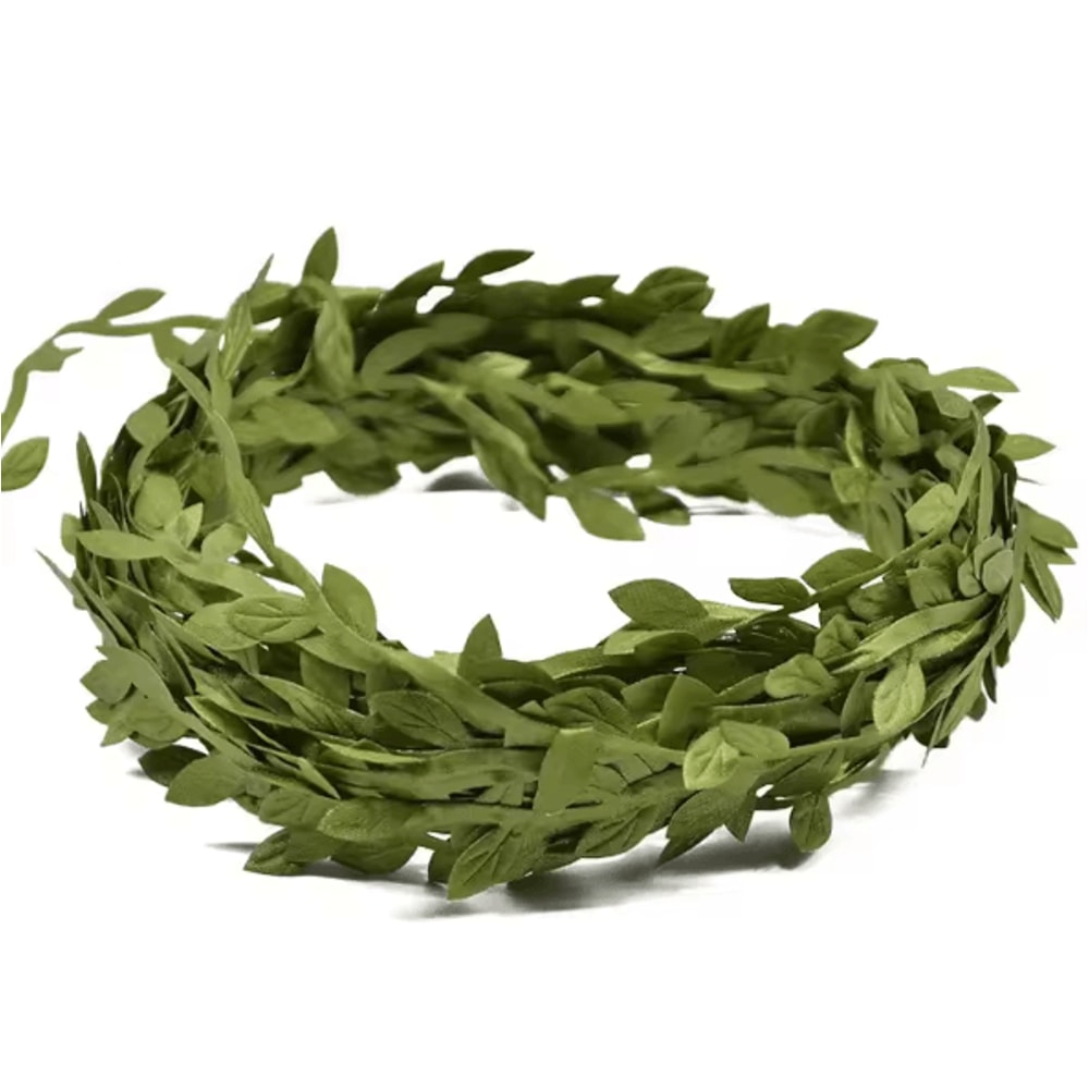 10M Artificial Silk Leaf Garland Flexible Green Vine For DIY Crafts Event Decor 2