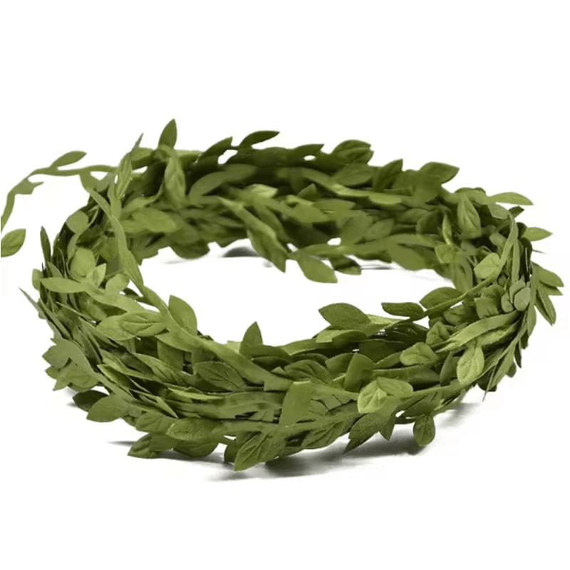 10M Artificial Silk Leaf Garland Flexible Green Vine For DIY Crafts Event Decor 2