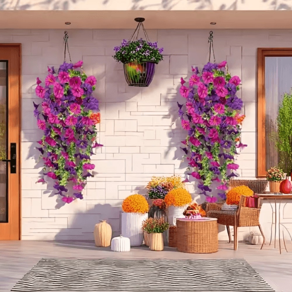 Realistic UVResistant Artificial Hanging Flower Vines Elegant Faux Plants For Home Event Decor 1