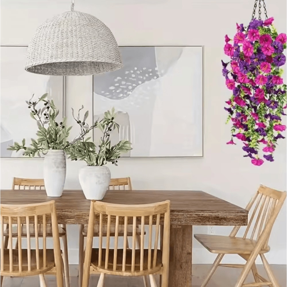 Realistic UVResistant Artificial Hanging Flower Vines Elegant Faux Plants For Home Event Decor 2