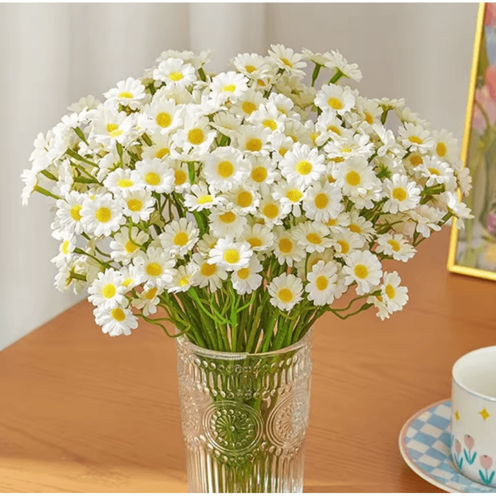60Head Artificial Daisy Bouquet Full Realistic Silk Flowers For Home Event Decor 1