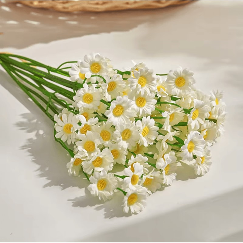 60Head Artificial Daisy Bouquet Full Realistic Silk Flowers For Home Event Decor 5