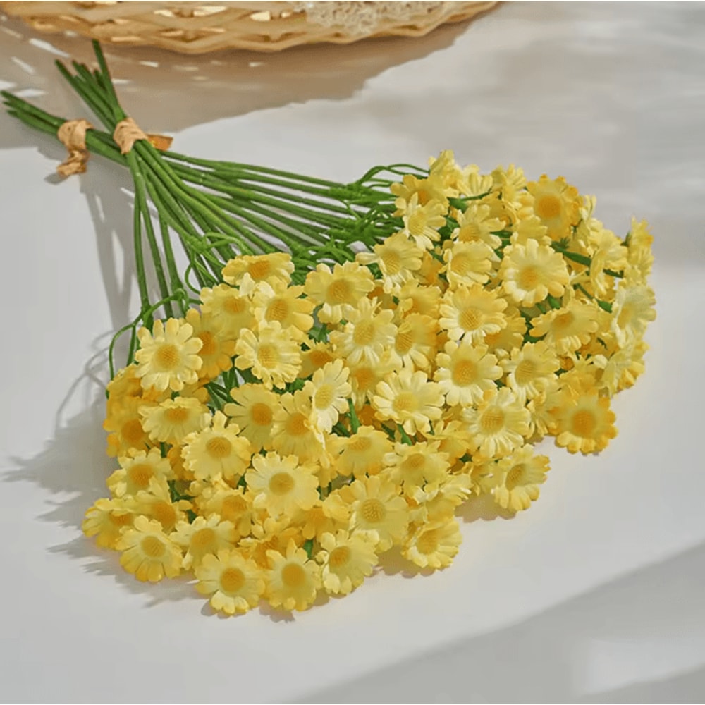 60Head Artificial Daisy Bouquet Full Realistic Silk Flowers For Home Event Decor 6