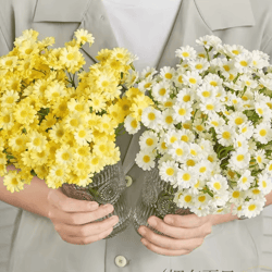 60-head artificial daisy bouquet – full realistic silk flowers for home & event decor