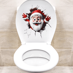 funny snowman christmas toilet sticker – festive bathroom decal for holiday decor