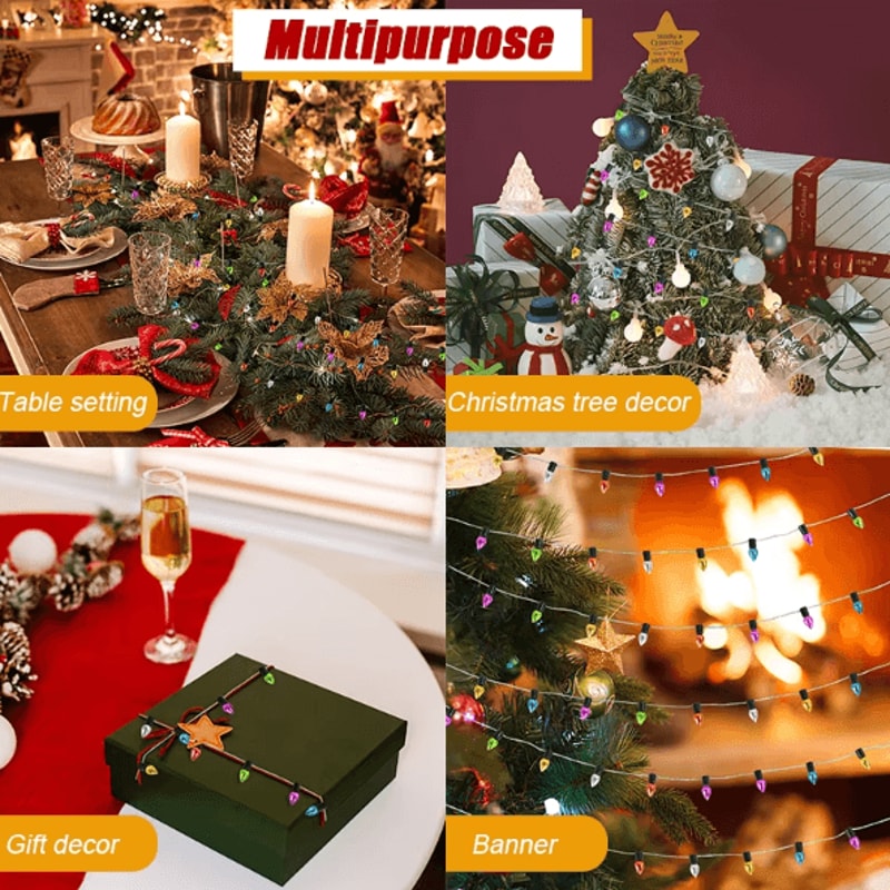 5M Colorful Christmas Bulb Garland NonLED Decorative String For DIY Holiday Decor 4