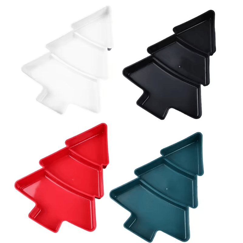 Christmas Tree Fruit Serving Plate Festive Holiday Snack Dessert Tray 3