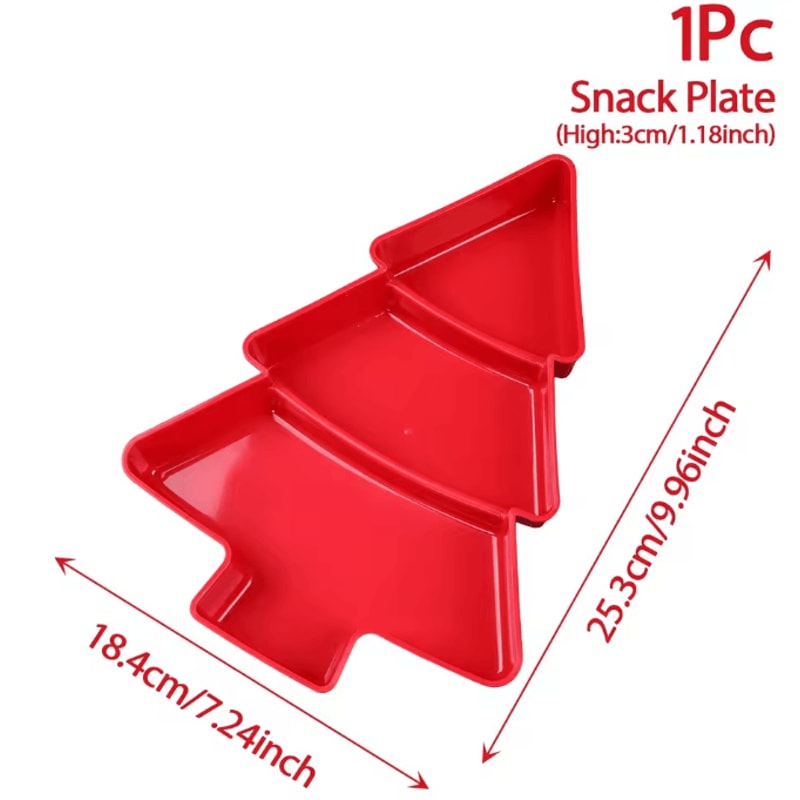 Christmas Tree Fruit Serving Plate Festive Holiday Snack Dessert Tray 7