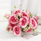 Pink White Artificial Rose Bouquet Realistic Silk Flowers For Home Wedding Decor 3