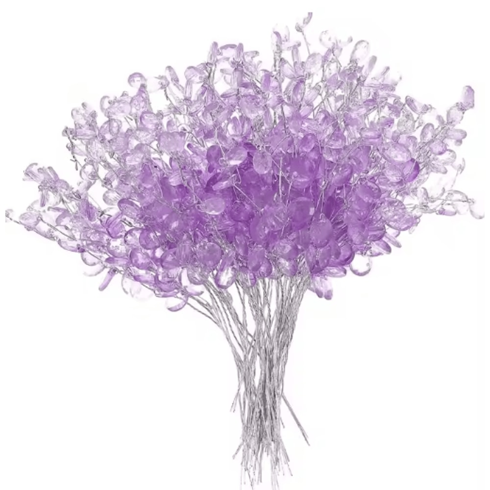Crystal Acrylic Water Droplet Stems Elegant DIY Bouquet Wedding Decor Accessories 6