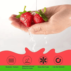 realistic artificial strawberry set – lifelike fake fruit for decor & photography props
