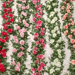 2.2m artificial white flower hanging vine – elegant faux garland for home & wedding decor