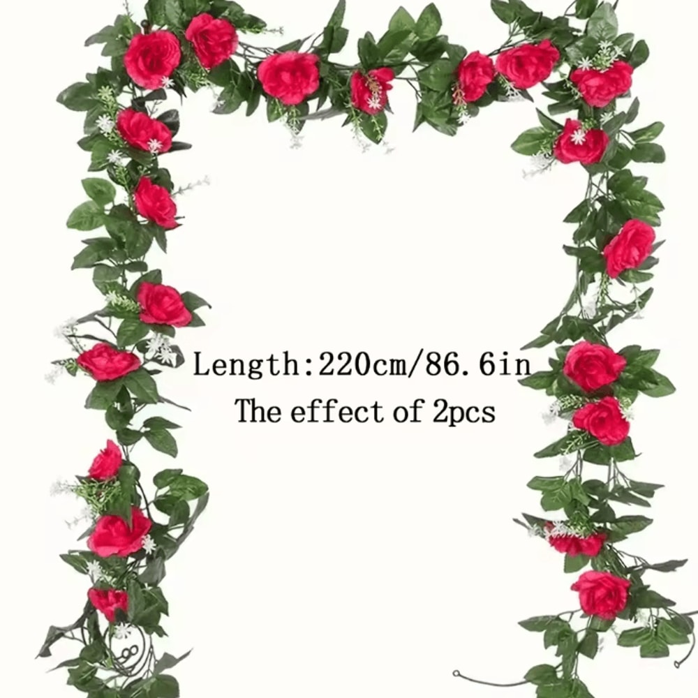 22M Artificial White Flower Hanging Vine Elegant Faux Garland For Home Wedding Decor 5