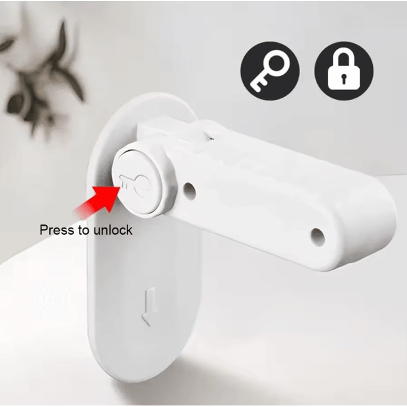 NoDrill Child Safety Door Lever Lock SelfAdhesive Baby Proof Handle Lock 1