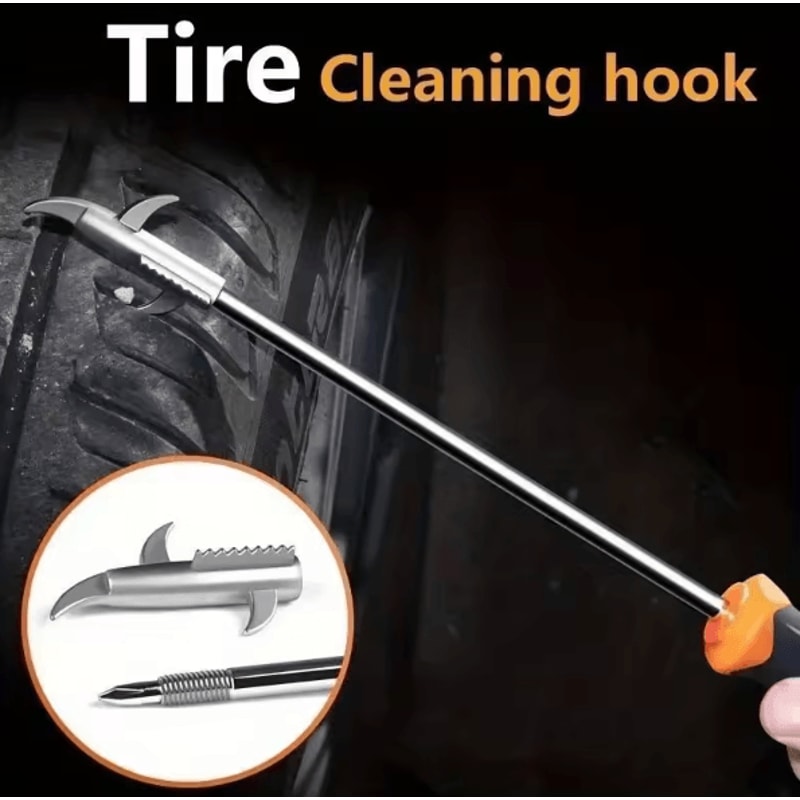 HeavyDuty Car Tire Cleaning Hook Portable Stone Remover Tool For Tire Maintenance 0
