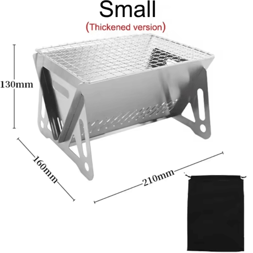 Portable Folding BBQ Grill Stove Stainless Steel Camping Charcoal Grill 5