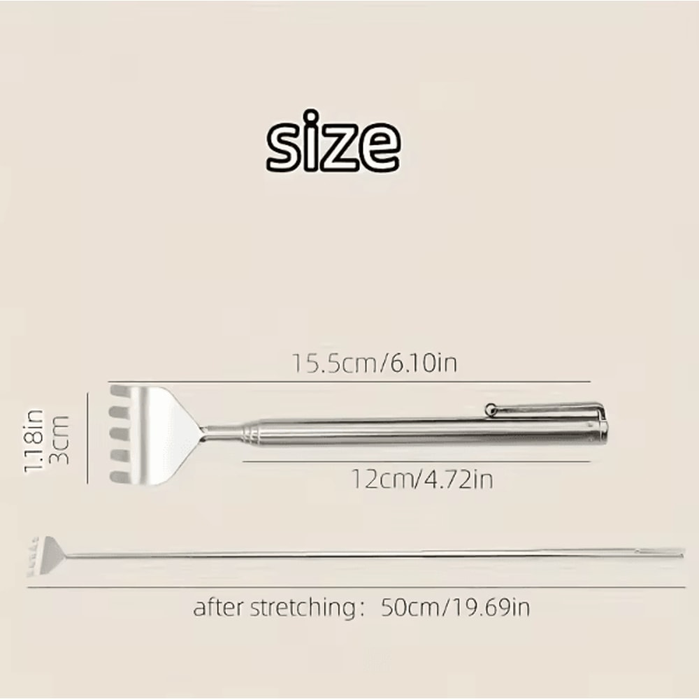 Extendable Stainless Steel Back Scratcher Portable Telescopic Itch Relief Tool 4