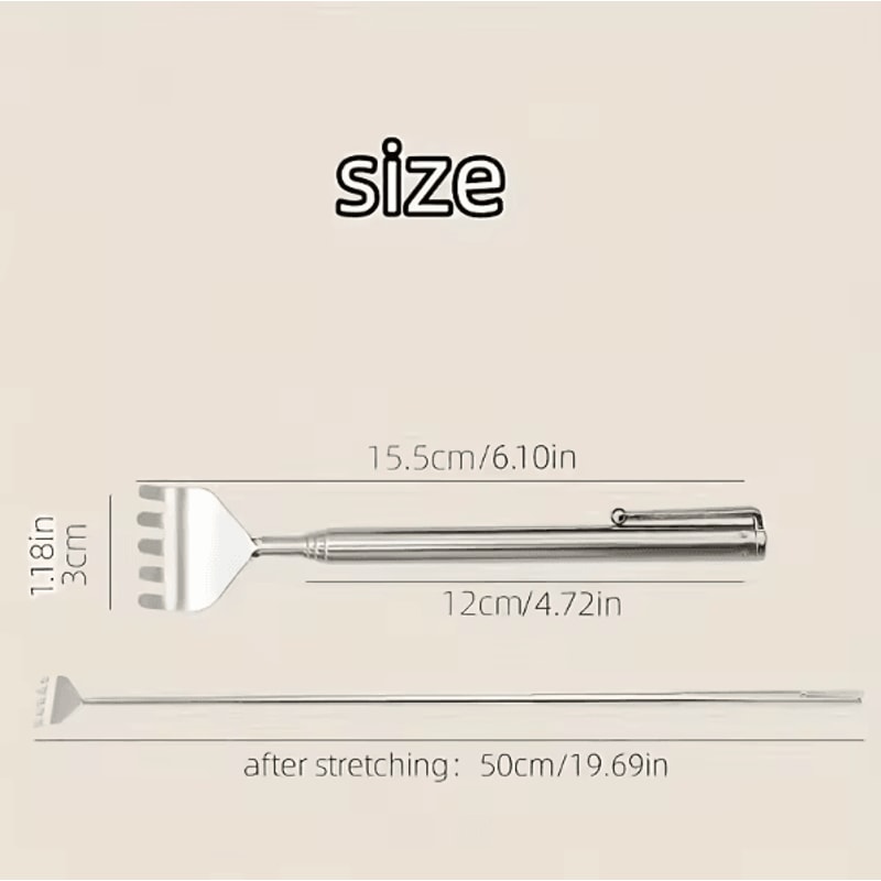 Extendable Stainless Steel Back Scratcher Portable Telescopic Itch Relief Tool 4