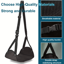 portable airplane foot hammock – adjustable travel & office footrest sling