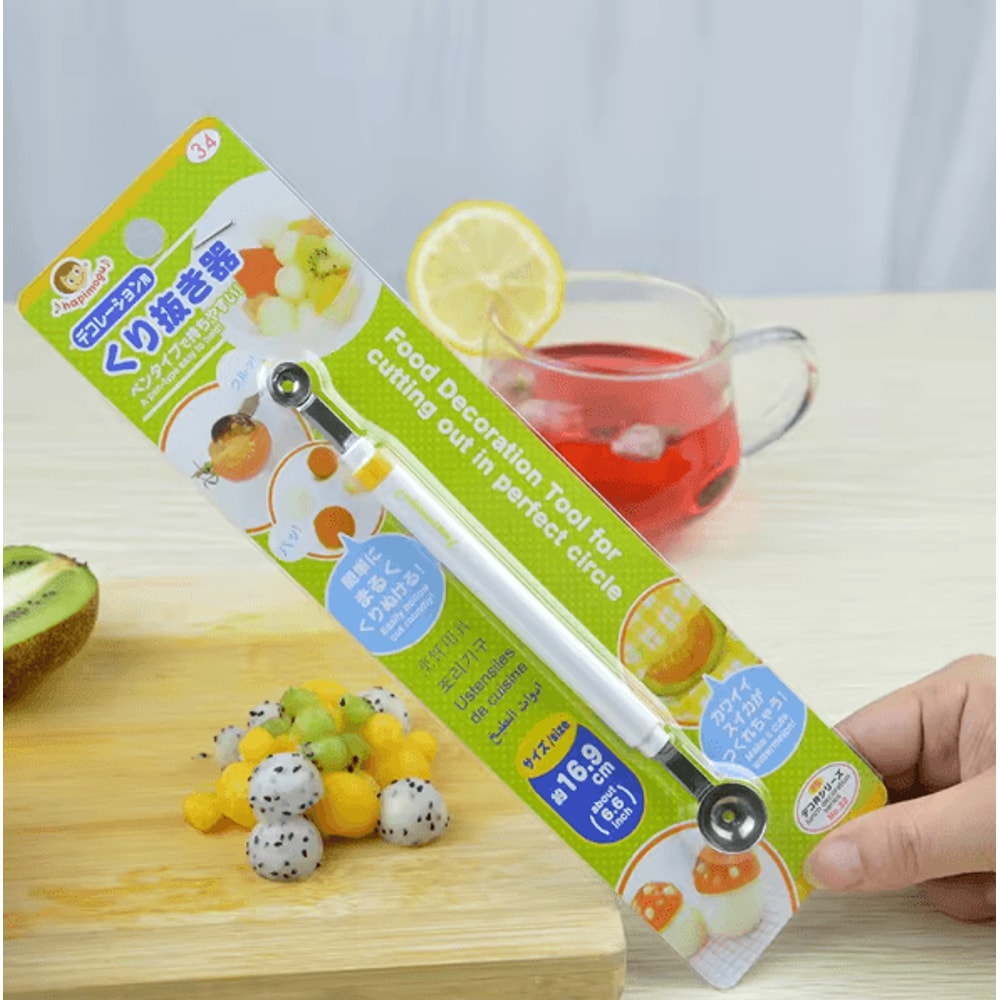 Stainless Steel DoubleEnded Melon Baller Scoop Fruit Ice Cream Carving Tool 4