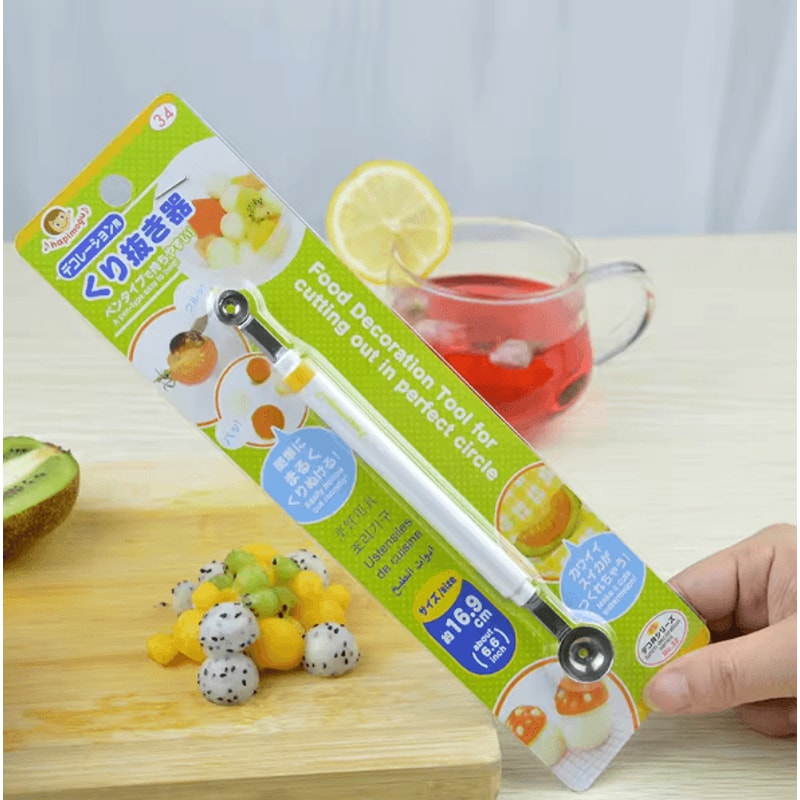 Stainless Steel DoubleEnded Melon Baller Scoop Fruit Ice Cream Carving Tool 4