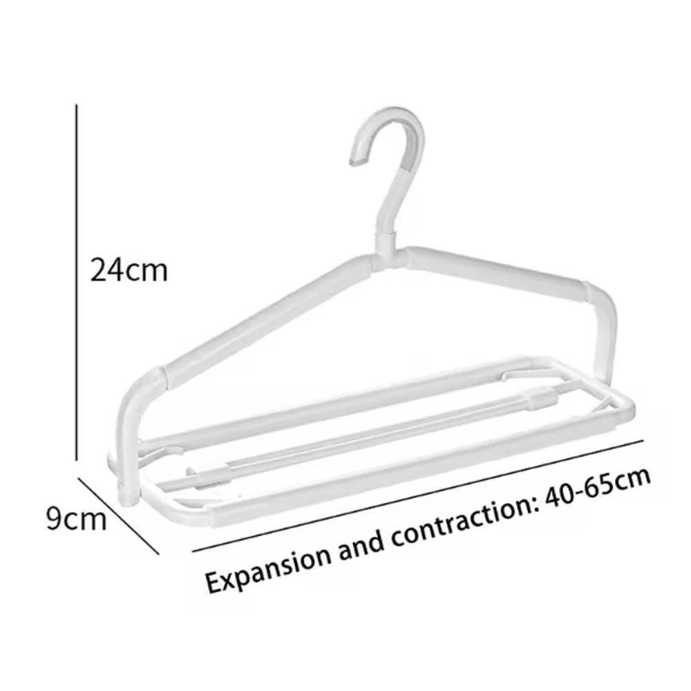 Scalable Space Saving Clothes Hanger With Clips Adjustable MultiLayer Closet Organizer 5