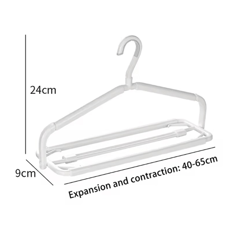 Scalable Space Saving Clothes Hanger With Clips Adjustable MultiLayer Closet Organizer 5