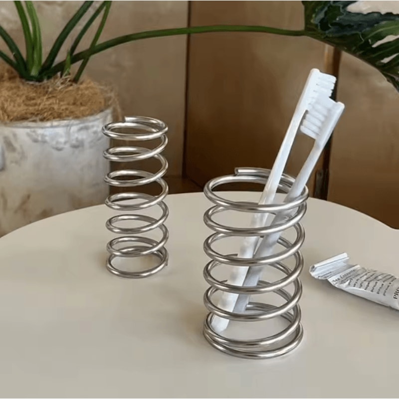 Stainless Steel Toothbrush Holder MultiSlot Bathroom Organizer Storage Rack 1