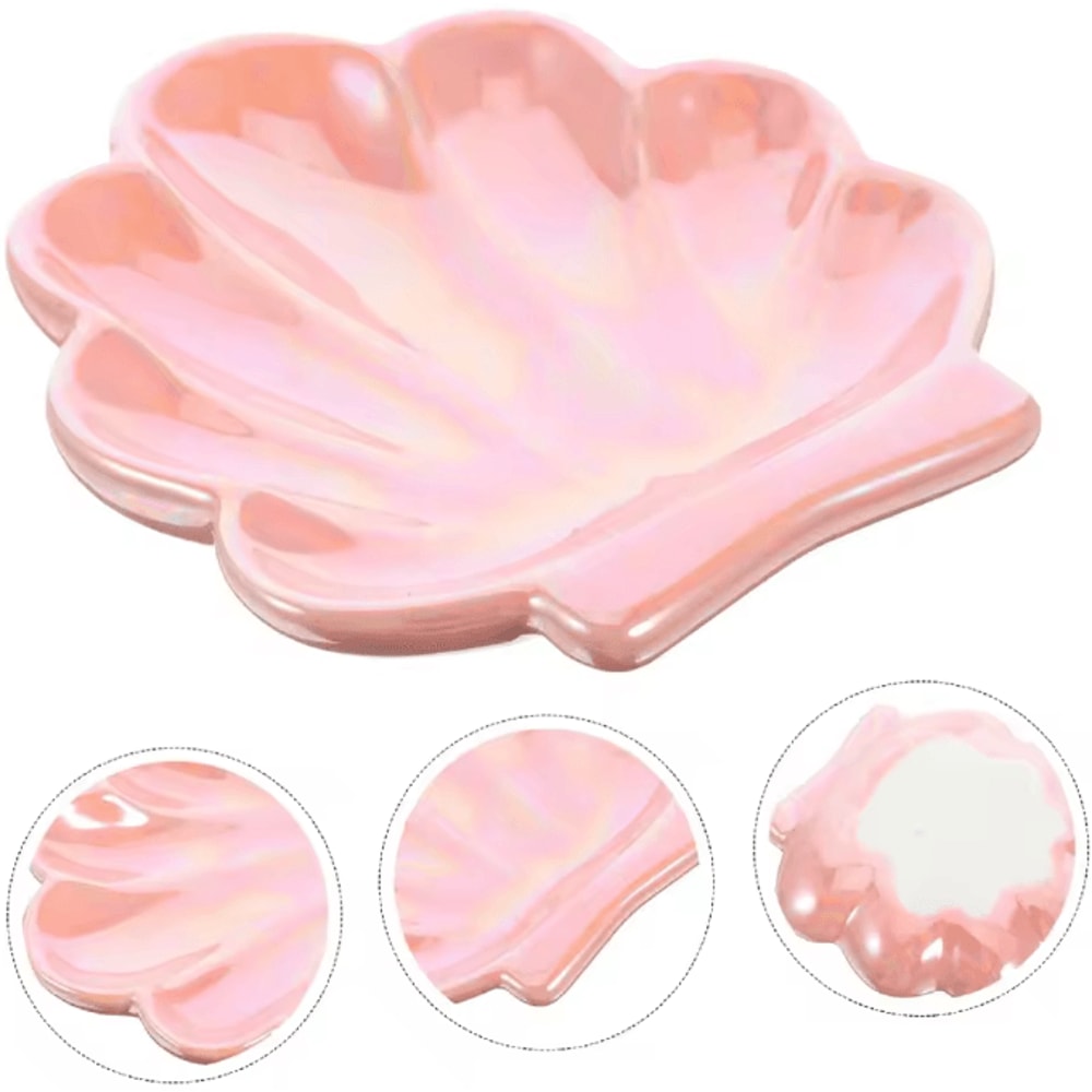 Coastal Shell Ceramic Trinket Dish Cute Jewelry Organizer Ring Holder Tray 4