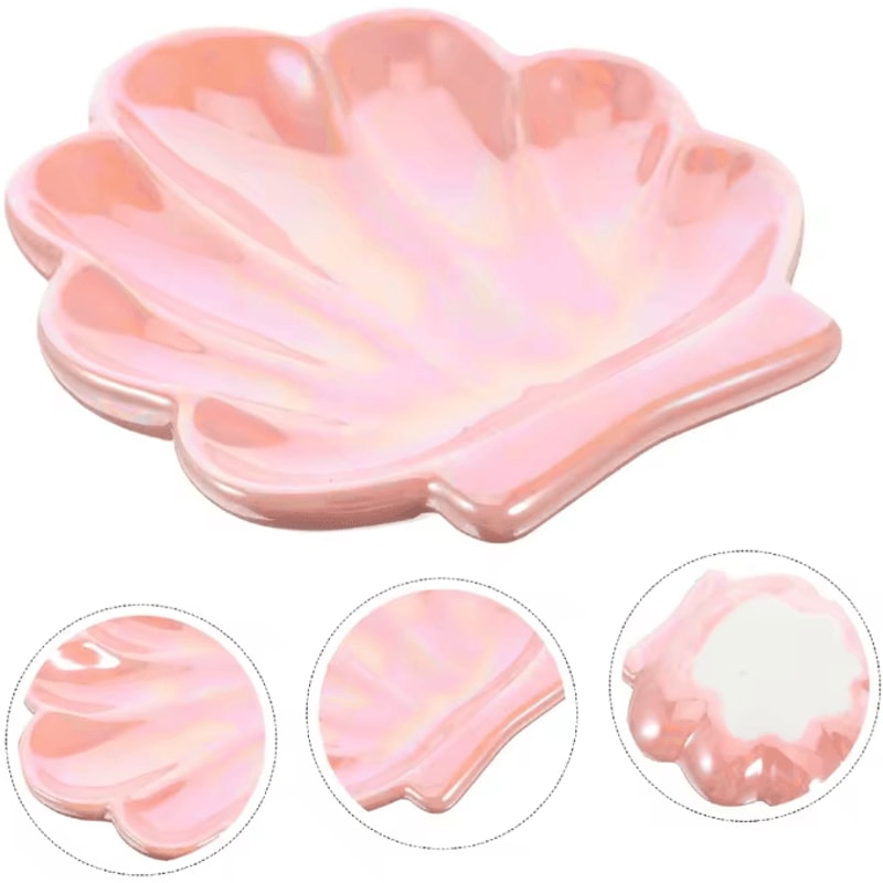 Coastal Shell Ceramic Trinket Dish Cute Jewelry Organizer Ring Holder Tray 4