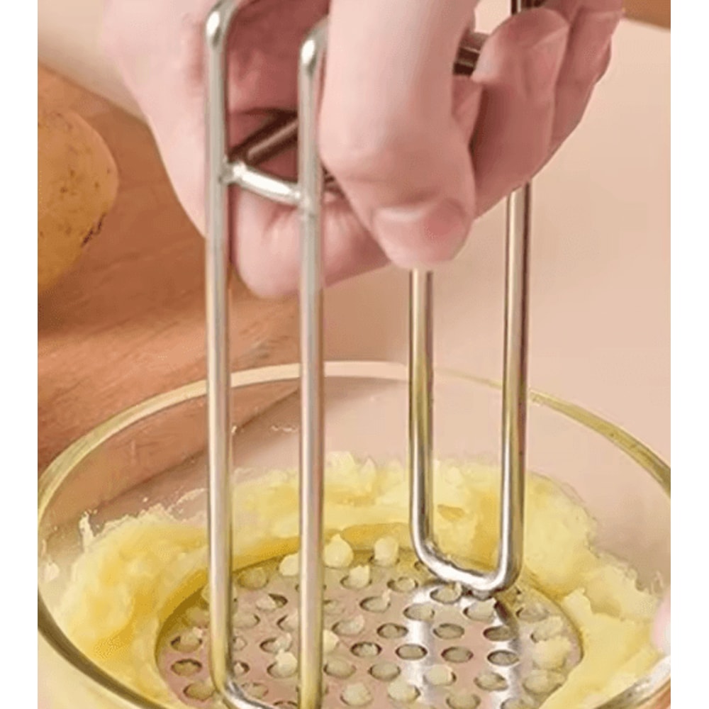 HeavyDuty Stainless Steel Potato Masher MultiUse Vegetable Fruit Press Tool 0
