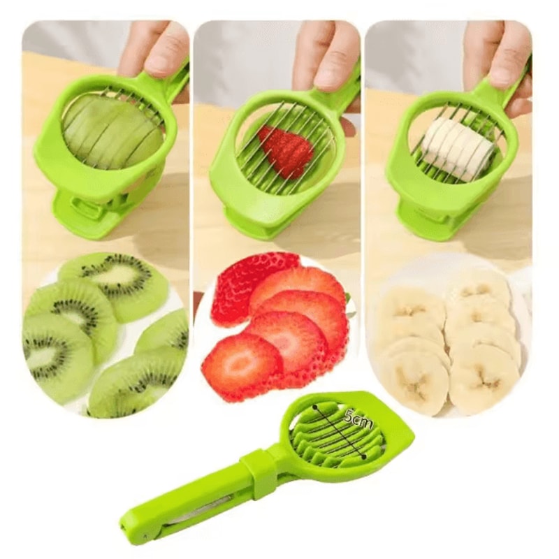 MultiFunction Banana Fruit Vegetable Slicer Portable Manual Salad Cutter Tool 0