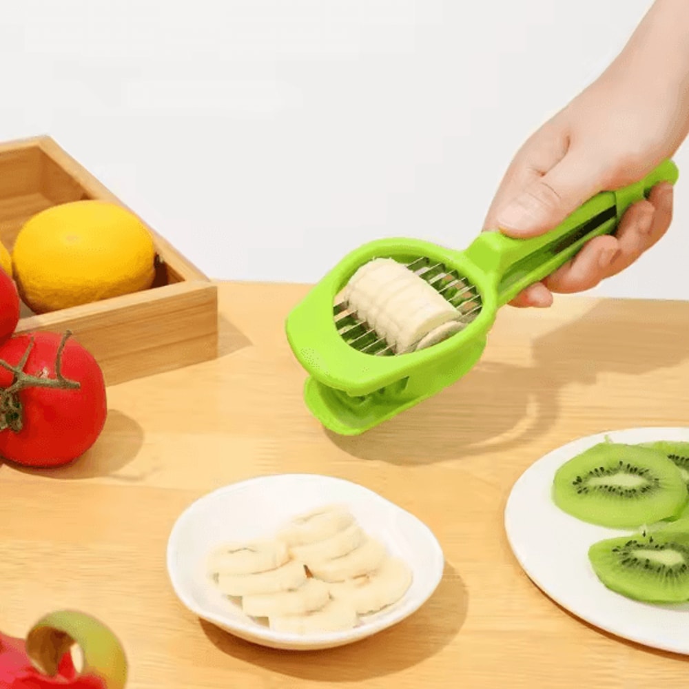 MultiFunction Banana Fruit Vegetable Slicer Portable Manual Salad Cutter Tool 3