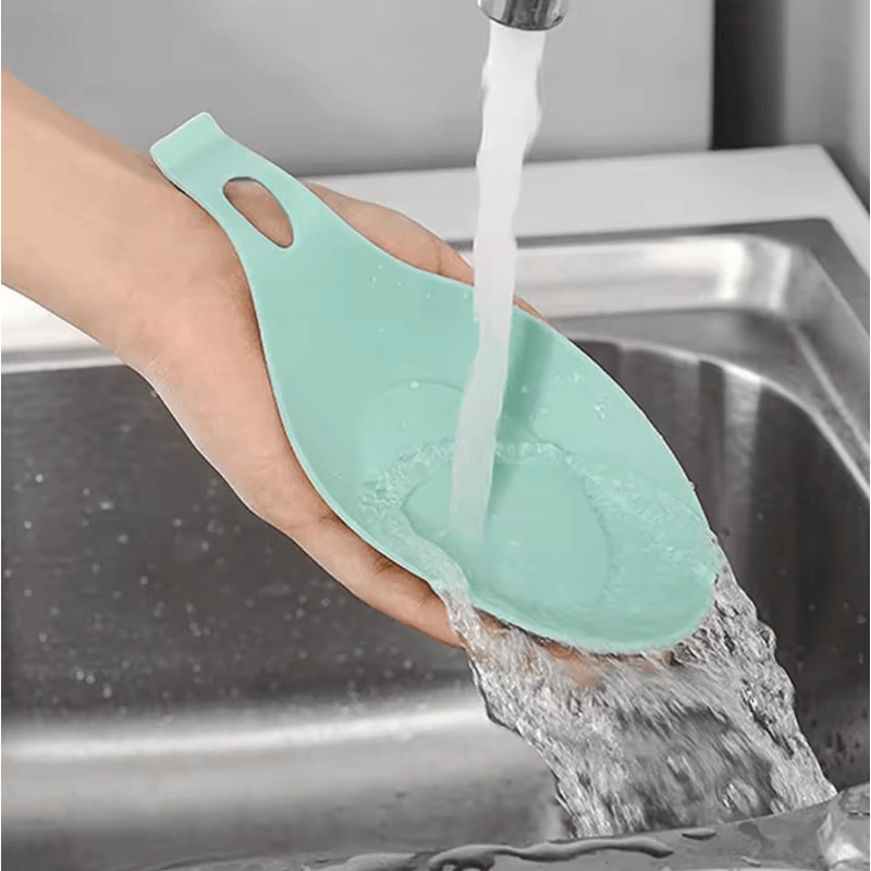 HeatResistant Silicone Spoon Rest MultiUse Utensil Holder Drip Tray 1