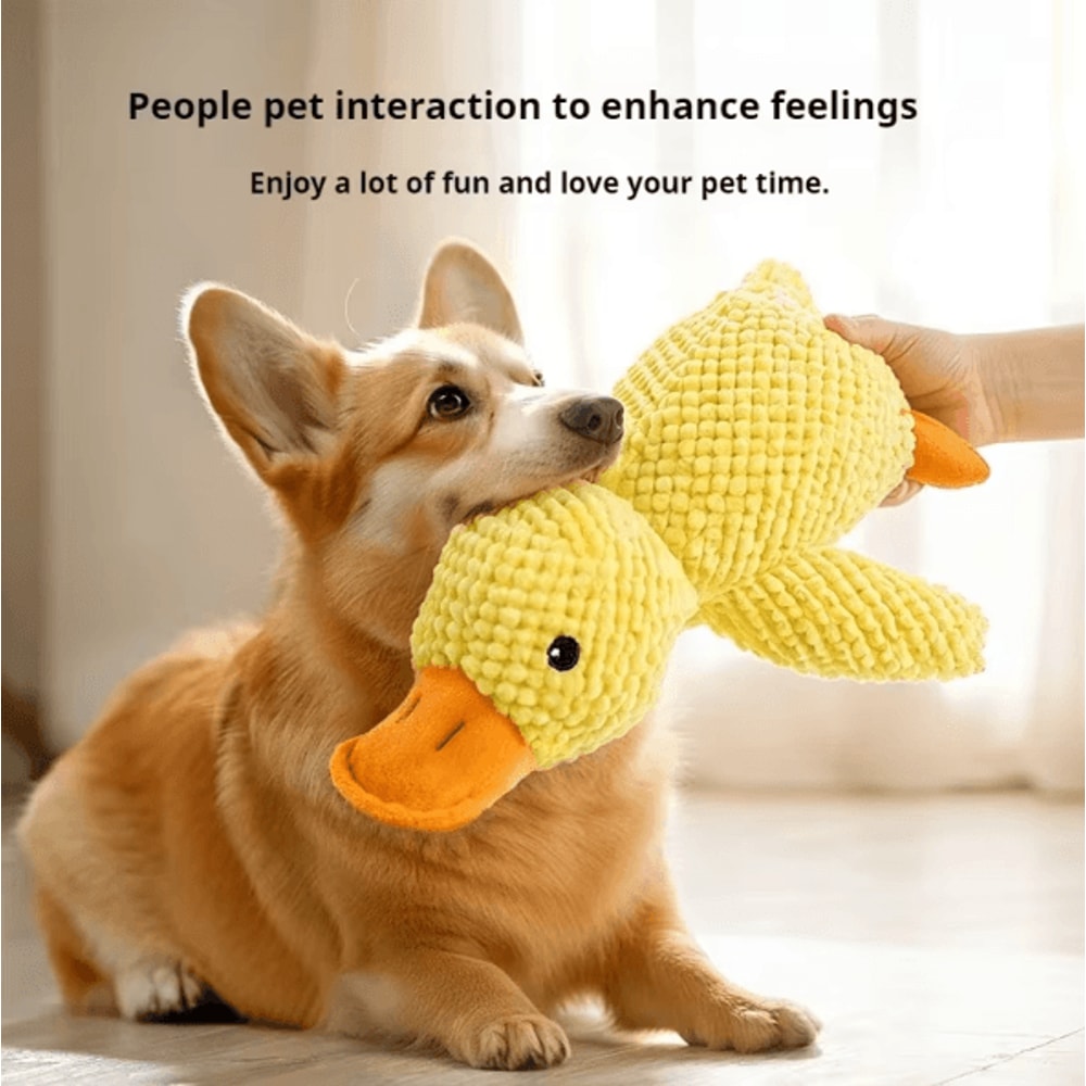 Squeaky Plush Duck Dog Toy Durable Chew Boredom Relief Companion 2