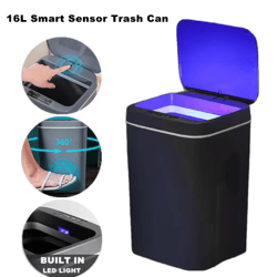 16l smart automatic sensor trash can – touchless waterproof kitchen & bathroom bin