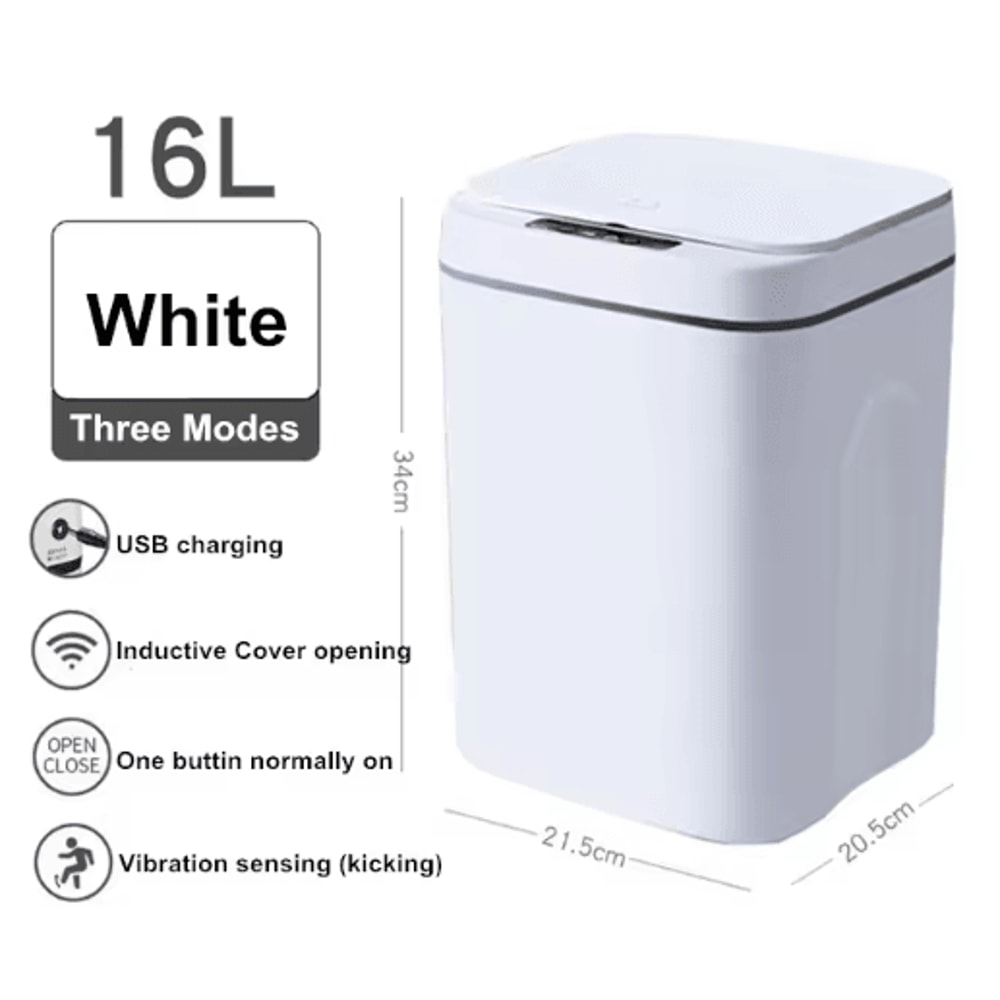 16L Smart Automatic Sensor Trash Can Touchless Waterproof Kitchen Bathroom Bin 5