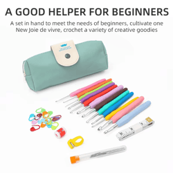 ergonomic extra-long crochet hook set – complete beginner crochet kit with case