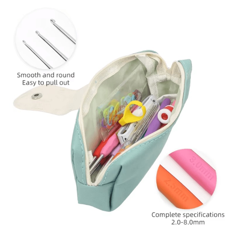 Ergonomic ExtraLong Crochet Hook Set Complete Beginner Crochet Kit With Case 1