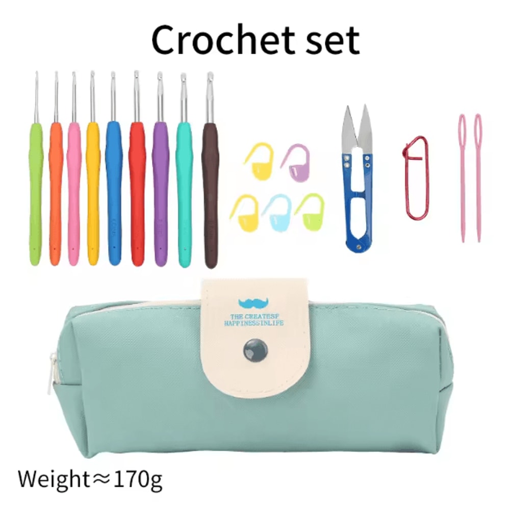 Ergonomic ExtraLong Crochet Hook Set Complete Beginner Crochet Kit With Case 5